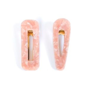 Pink Acrylic Barrette Set